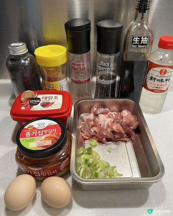 🇰🇷韓式泡菜肉片煎蛋丼