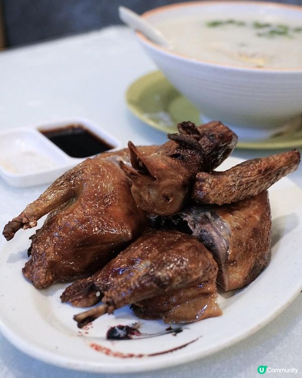 西環【正牌沙田雞粥】必食「西環」雞粥配紅燒乳鴿