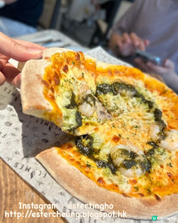 【觀塘 食記】週末嘆個 brunch 先 ♥ 鮮蝦香草醬薄餅。紐西蘭肉眼扒。朱古力慕絲蛋糕 ♥ Flames