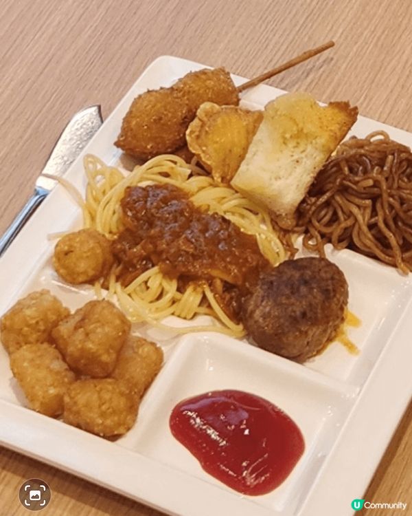 熱香餅，意粉，脆片