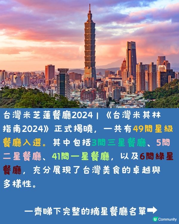 台灣米芝蓮指南2024😋49間必打卡星級餐廳‼️