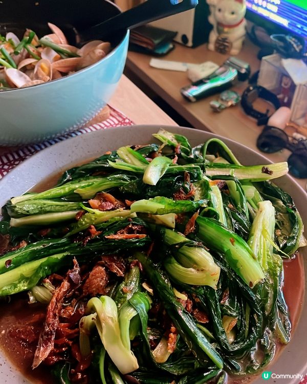 10分鐘搞掂😋 油麥菜炒豆豉鯪魚