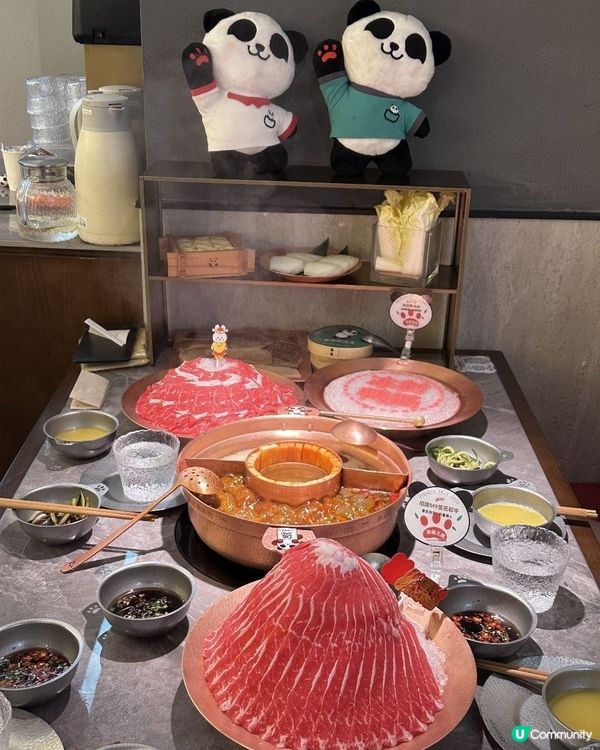 深圳行商場歎美味牛肉火鍋  打卡送熊貓造型甜品和口罩髮夾