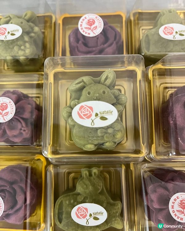 😊自家製月餅(紫薯紅豆，抹茶黑芝麻)