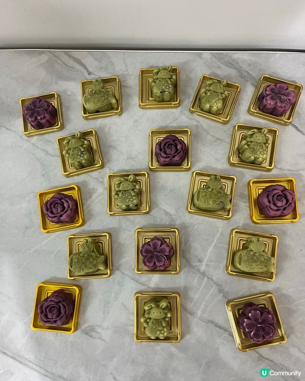 😊自家製月餅(紫薯紅豆，抹茶黑芝麻)