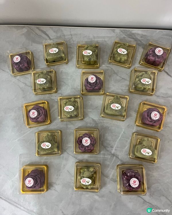 😊自家製月餅(紫薯紅豆，抹茶黑芝麻)