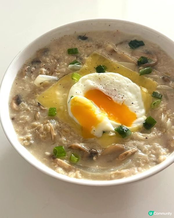 自製洋蔥蘑菇芝士燕麥粥