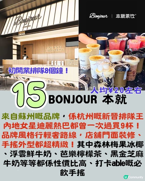 內地茶飲 | 手搖店排行榜Top15 🧋超級排隊王/平價學生之選/國風奶茶‼️
