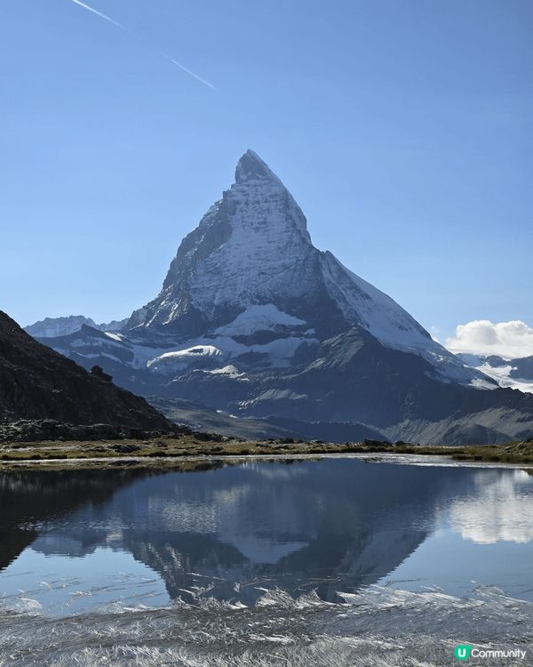 宏偉著名朱古力雪山配上絕佳天氣, 加上得意甫士同三角朱古力，...