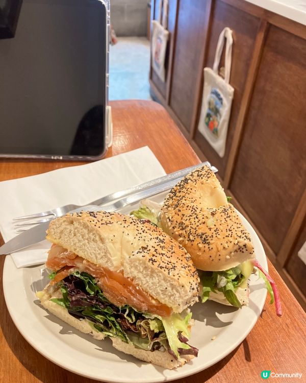 北角白色系cafe 熱門bagel三文治！🥯