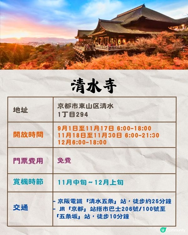 京都紅葉2024賞楓名所8選🍁最佳觀賞時間+交通教學‼️