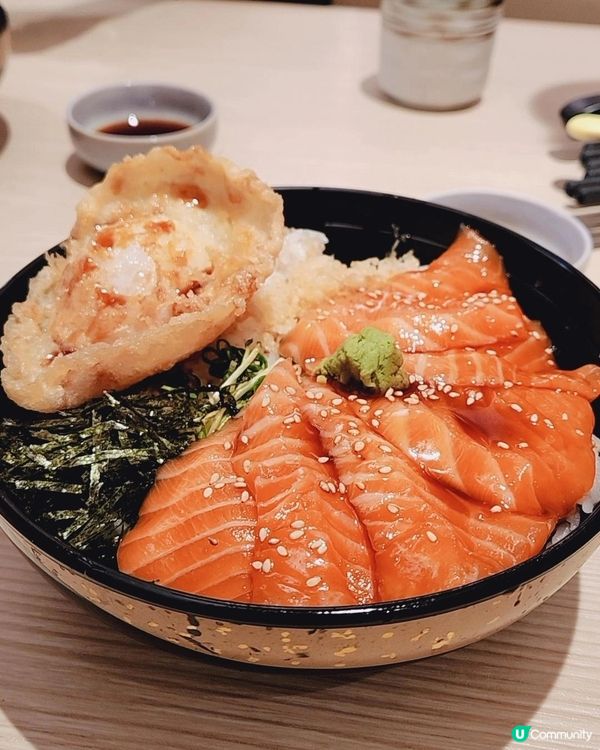 醬漬三文魚天婦羅雞蛋丼😍✨️