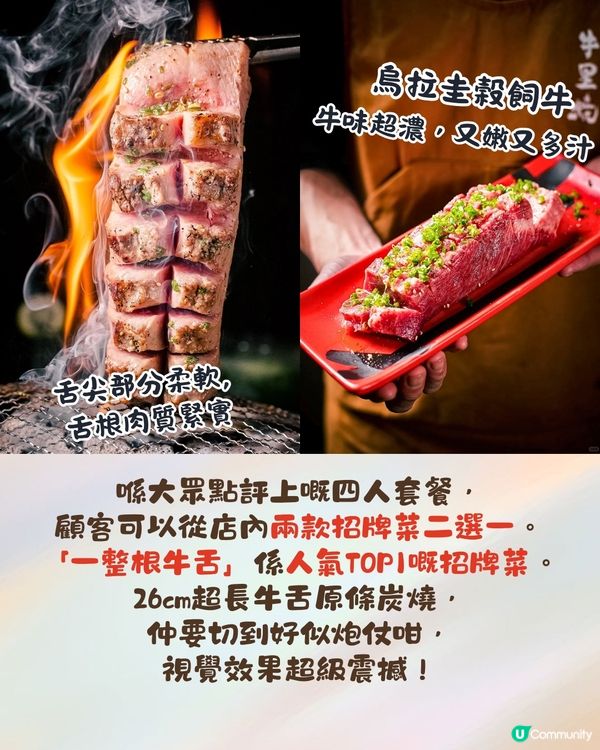 深圳人氣炭火燒肉店🔥人均¥150食26cm超長原條牛舌+必點爆汁牛小腸‼️