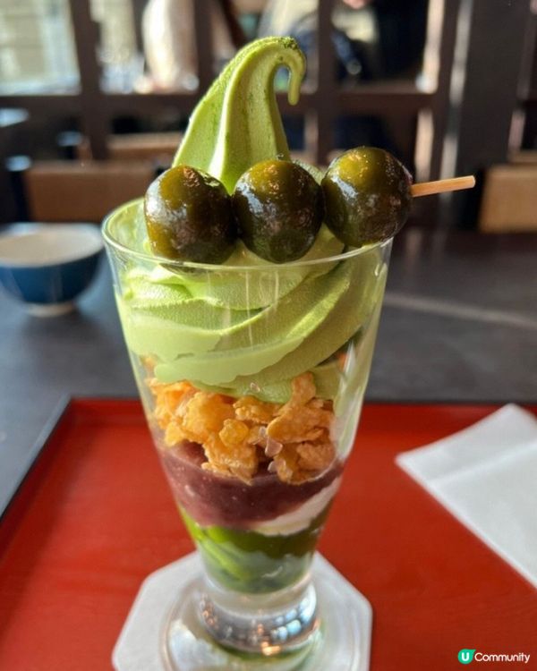 日式抹茶紅豆芭菲