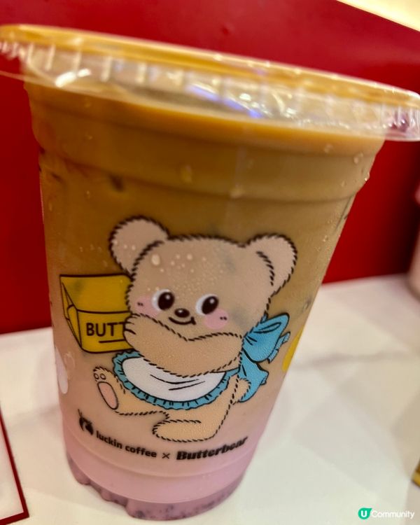 瑞幸咖啡｜塞納莓莓拿鐵｜生椰拿鐵｜可愛小熊小狗