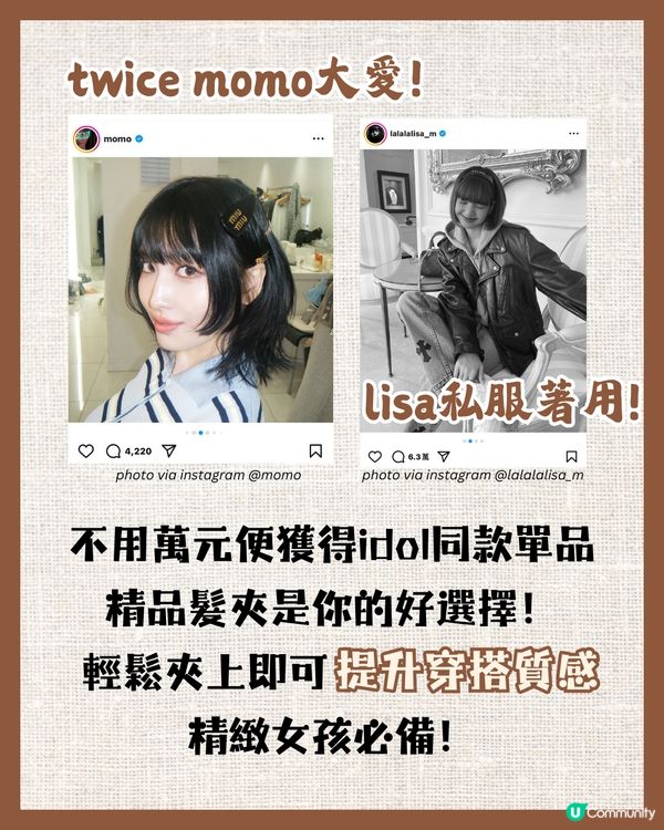 秒變精緻女生！名牌髮飾髮夾合集 $2xxx入手momo同款！