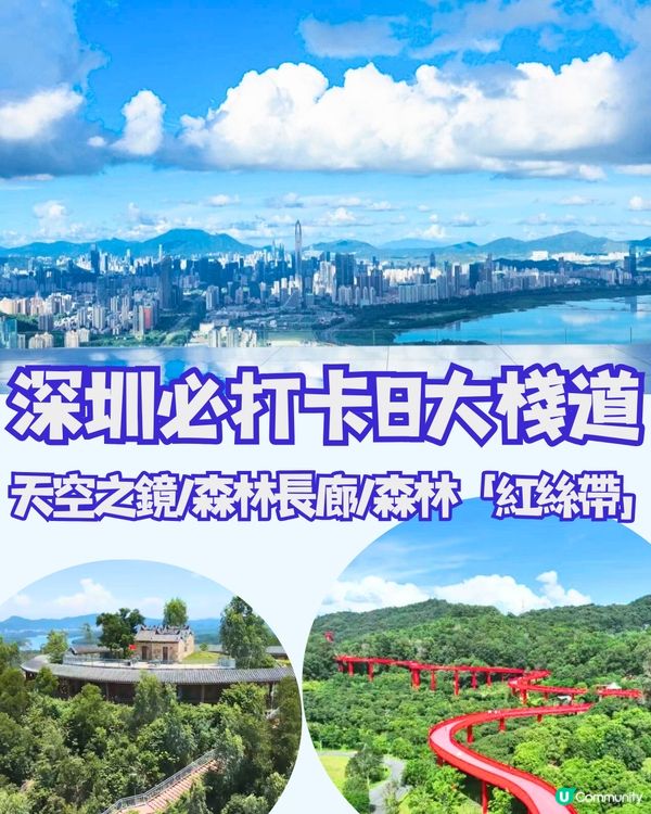 深圳必打卡8大棧道🗺️👟天空之鏡/森林長廊/森林「紅絲帶」🎀