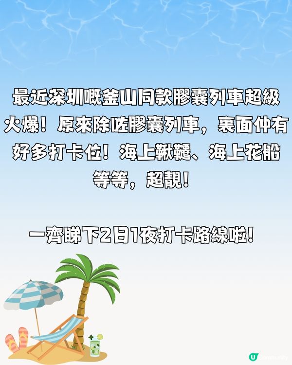 深圳天使灣遊玩攻略🌊釜山同款膠囊列車/粉黛草花海🩷