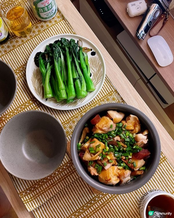 懶人料理推介:電飯煲臘腸冬菇雞肉煲仔飯👩🏻‍🍳 