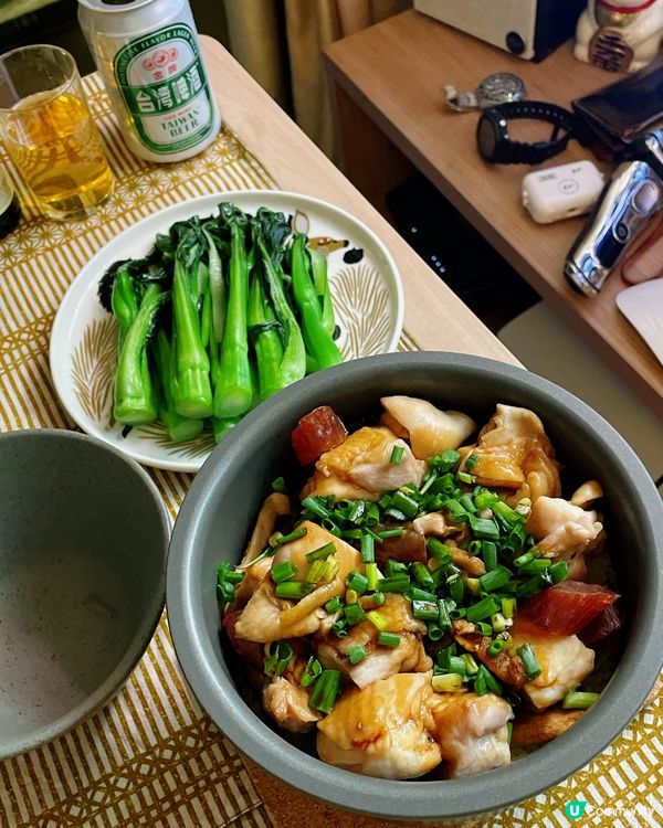 懶人料理推介:電飯煲臘腸冬菇雞肉煲仔飯👩🏻‍🍳 