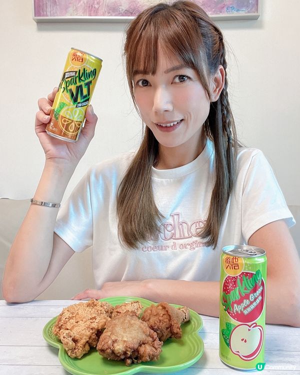 維他氣泡茶配埋炸雞邊食邊嘆 真係超爽 超夾