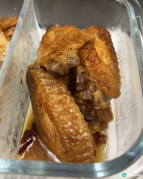 ##返工色香味俱全lunch box😋香煎雞翼+煮三文魚腩😍