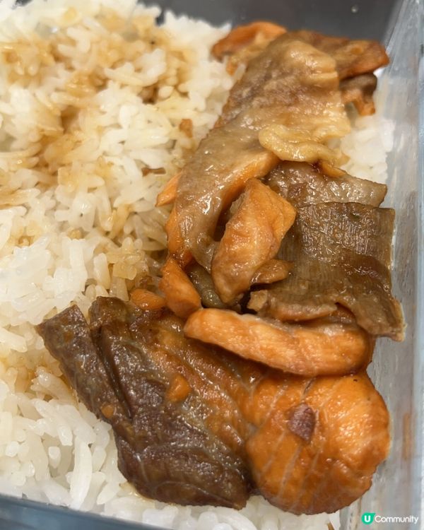 ##返工色香味俱全lunch box😋香煎雞翼+煮三文魚腩😍