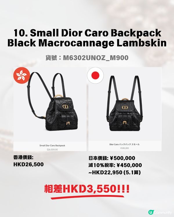 日本買DIOR超抵😍回落5.1算💰即睇12款手袋港元日圓價格比較✨最高慳超過＄7500⁉️