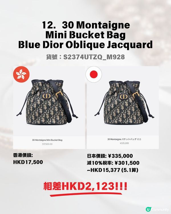 日本買DIOR超抵😍回落5.1算💰即睇12款手袋港元日圓價格比較✨最高慳超過＄7500⁉️