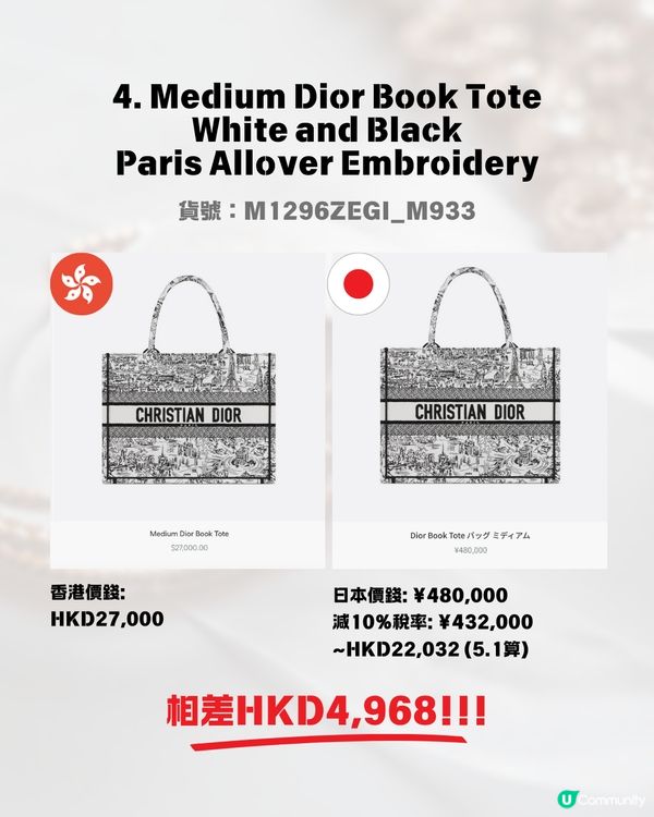日本買DIOR超抵😍回落5.1算💰即睇12款手袋港元日圓價格比較✨最高慳超過＄7500⁉️