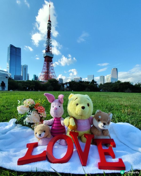 日本🇯🇵東京芝公園早上，陽光草地東京鐵塔🗼