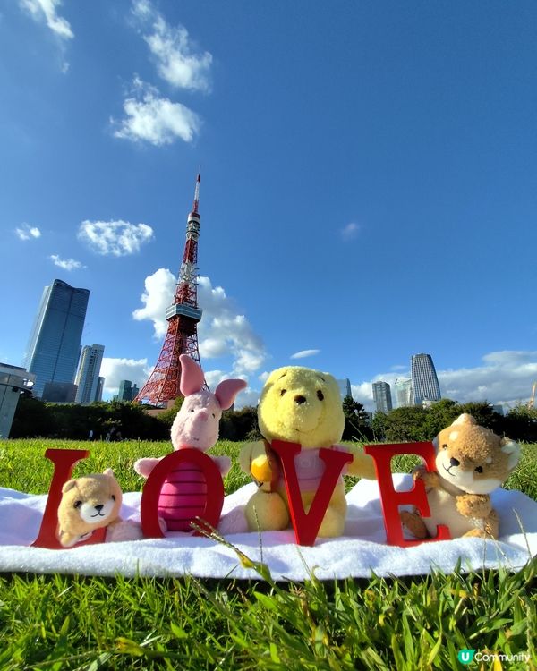 日本🇯🇵東京芝公園早上，陽光草地東京鐵塔🗼