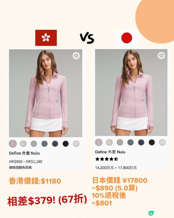 日本必買lululemon低至6折‼️11大人氣商品價錢對比