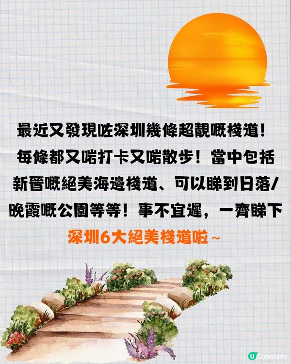 深圳6大絕美棧道🏞️新晉海邊棧道/必打卡日落公園🌞附地址+交通教學🚗