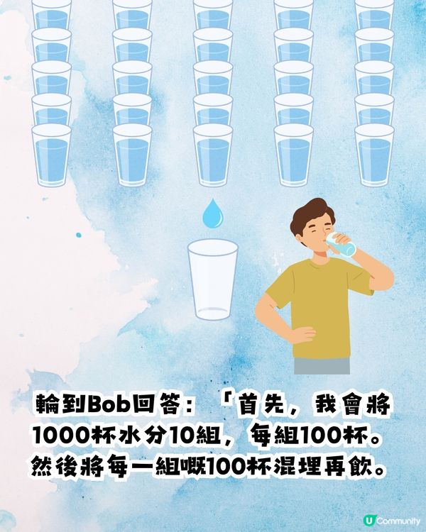 面試官：「1000杯水，只有1杯放咗糖，點快速搵出嚟?」🧠