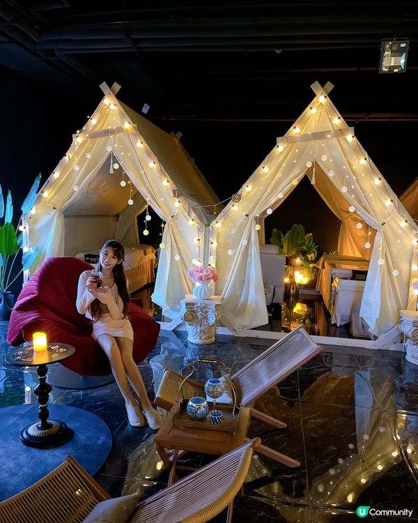 你試過在高空露營帳幕內做頭療嗎?