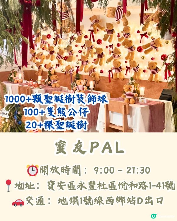 深圳聖誕節必打卡café 5大推介🎄100+隻熊公仔/20+棵聖誕樹😍