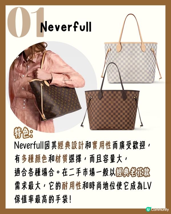 LV最保值6款手袋！經典老花款式最平$12,xxx即入手👜