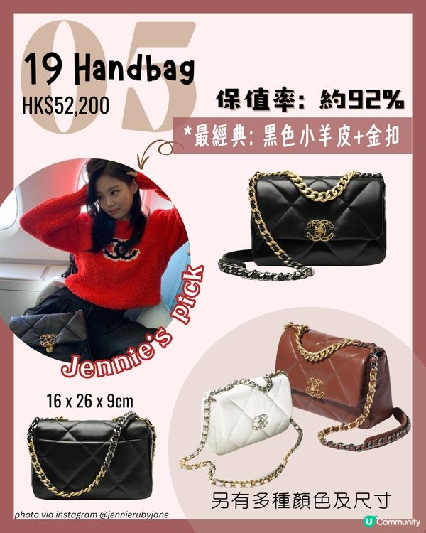 CHANEL最保值5款手袋！👜JENNIE超愛用😳 經典款邊個尺寸、皮質最保值？