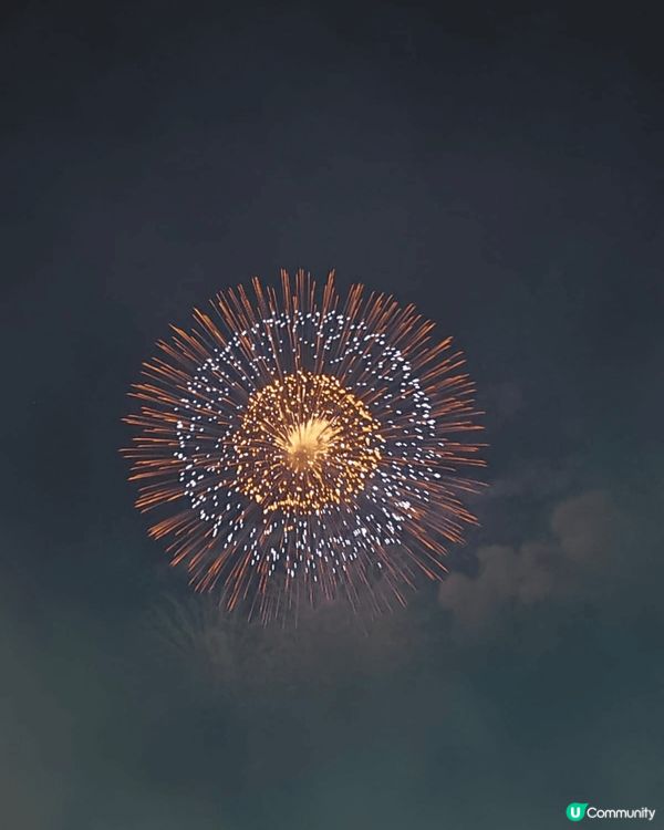 花火競技大會，望住五顏六色不同圖案既煙火，心情好愉悅。