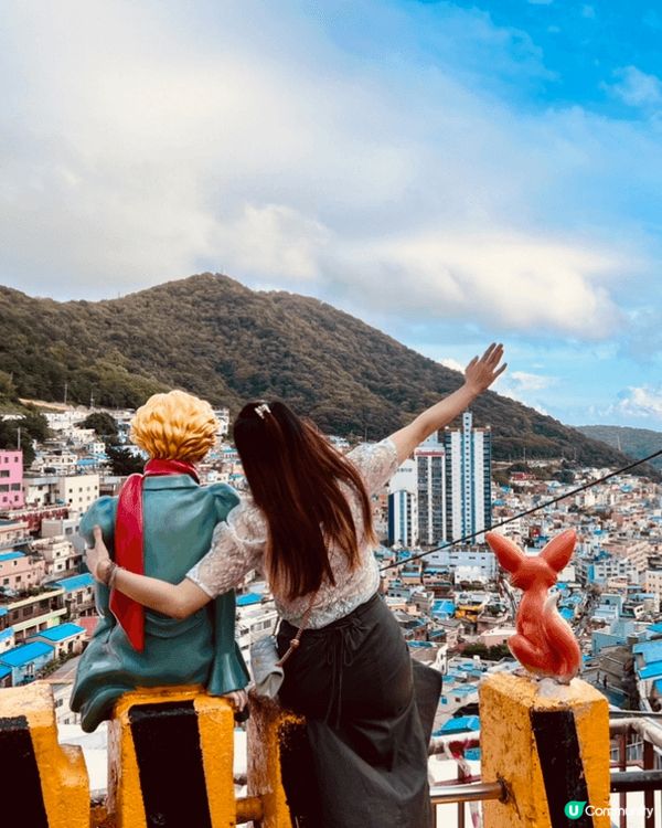 去甘川洞文化村一定要先到最受歡迎的「小王子和沙漠狐狸」，因為...