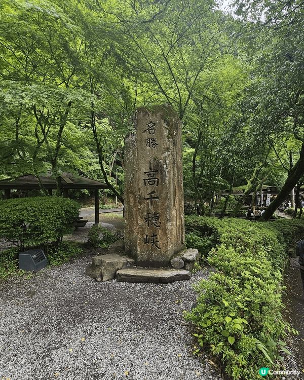 高千穗峽有著很夢幻的自然景觀，可乘搭小船從近隔離欣賞瀑布傾瀉...