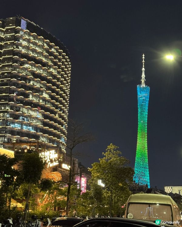 廣州獵德站，出站已經有景點可以打卡譬如睇到小蠻腰啦，又可以河...