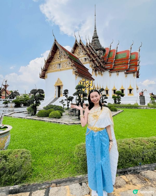 這是位於曼谷近郊的暹羅古城，地方超級大，還可以穿上傳統泰服及...