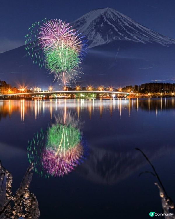 富士山冬日煙火❄️  2025河口湖攻略