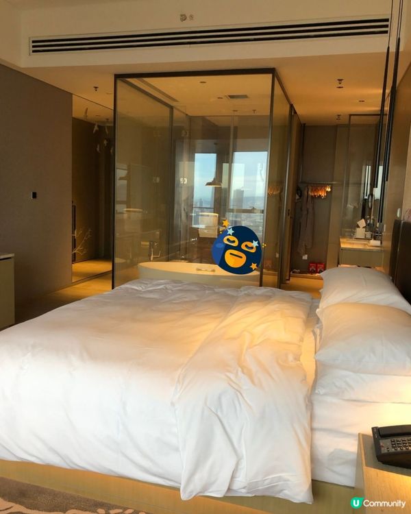 深圳灣萬麗酒店房間｜電控霧化玻璃浴缸｜近深圳灣口岸