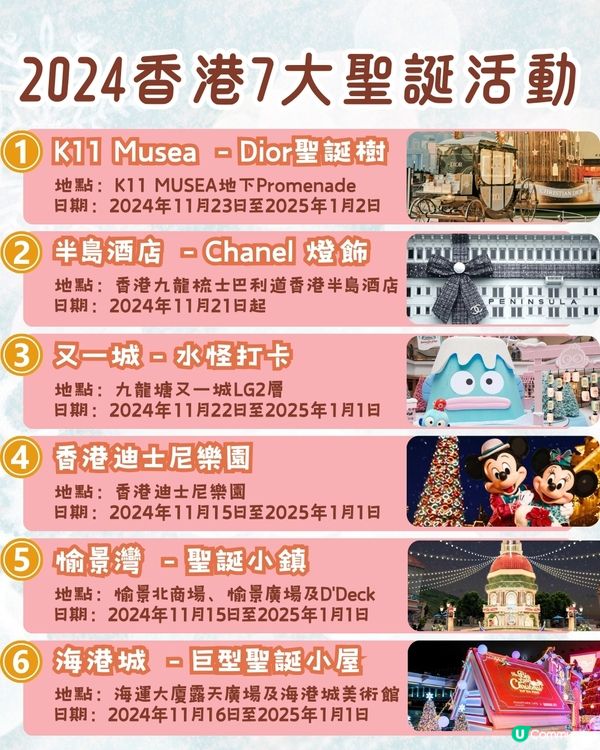 2024香港七大聖誕活動🎄華麗Dior馬車/聖誕小鎮/水怪聖誕樹📅附活動日期