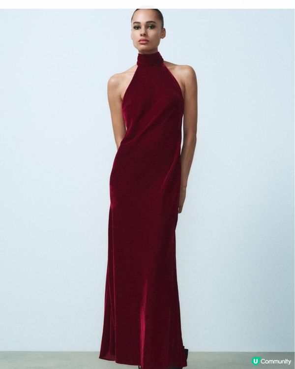 Zara酒紅色裙推介