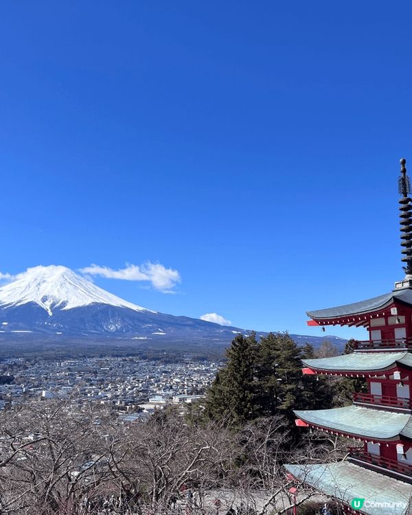 3月份東京河口湖之旅，雖然天氣很冷，但能看到這麼美的富士山是...