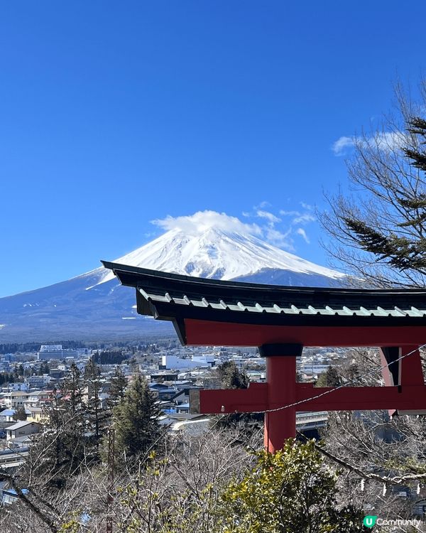 3月份東京河口湖之旅，雖然天氣很冷，但能看到這麼美的富士山是...